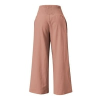 Ležerne hlače za žene pod labavim čvrstim bojama visokog struka elastične pantalone