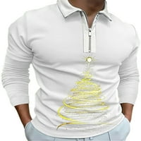 Prednjeg swalk muns božićne vrhove bluza s dugim rukavima s prednjim zatvaračem Xmas Polo majica Odmor