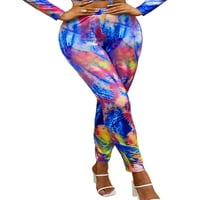 Welliumijske ženske gamaše kravata boja yoga hlače Tummy Control pantalone meka fitness jorgani ljubičasti s