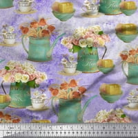 Šalica za tkaninu Soimoi Rayon, cvjetni gomila i zalijevanje može vrtni pribor za ispis tkanine širom dvorišta