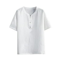 TKLPEHG majice za muškarce s kratkim rukavima majice s punim bojama V-izrez majice ljetni vrhovi labavi