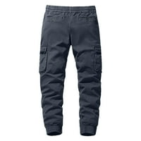 Entyinea muns Cargo Dukset Solid Casual Više džepa na otvorenom ravno tipom Fitness hlače Teretne hlače Siva 34