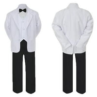 5- Formalno crno bijelo odijelo Set senf za luk kravate prsluk dječak dijete