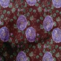 Onuone pamučne kambričke maroon od listova tkanine i cvjetna DIY odjeća za odlaganje tkanina za ispis
