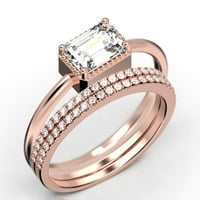 Minimalistički 2. karatni smaragdni rez dijamantski zaručnički prsten, vjenčani prsten u sterlingu srebra