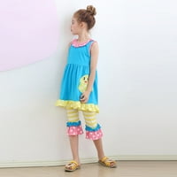 Djevojčice za djevojke Summer Beaveless Crtani print TOPLS hlače odijelo odjeću za djecu slatka odjeća