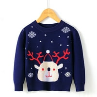 Toddler Boys Girgi božićni džemper s dugim rukavima topli pleteni pulover pletiva Xmas