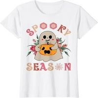 Groovy sablasna sezona slatka duha holding bundeve Halloween majica