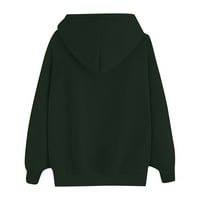 Pad džempera za žene prevelizirani džemperi za žene casual modne dugih rukava dukserice dukserice TOP tamnozeleni xl