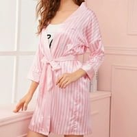 Pxiakgy intimi za žene za spavanje donjeg rublja pidžama satena žena noćna rublja donje rublje svilena haljina ružičasta + m