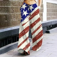 Ženske teretne pantalone sa džepovima sa patentnim zatvaračem Dan nezavisnosti Ispis Ležerne prilike