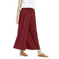 Ležerne pantalone za žene Ženske pantalone čuvare labave ravno uže Sportske casual hlače pamuk crveno