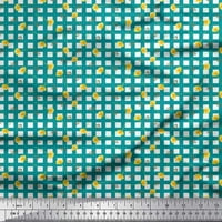 Soimoi Green Poly Georgette Listovi tkanine i cvjetni geometrijski print Šivenje tkanine široko