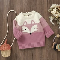 Toddler Baby Girl Boy Crtani patchwork bolovni blok pletena džemper topla duks majica dugih rukava vrhovi pletene jeseni zimsku odjeću
