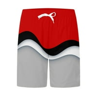Muški kratke hlače Ležerne prilike ljetne elastične struke 3D ispisane prugaste ukrašene kratke hlače za plažu