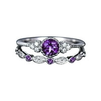 Za žene umetnuta prstenaste set dame zeleni nakit prsten za prsten modne zirvo prstenove za prstenje