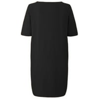 Abtel Women Midi haljina kraljevska haljina Ležerne dame opuštena putna košulja crne 4xl