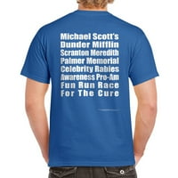 Kancelarijska trka kraljevska plava muška grafička majica-Medium