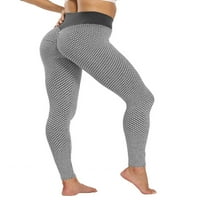 Kingshop ženske visokog struka teksturirane joge hlače Tummy Control Ruched guza Dizanje rastezljivih