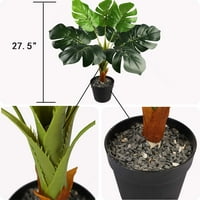 Umjetna monsterska biljka u lonsu 27,5 Realističke lažne tropske palmine biljke za unutarnju kancelarijsku