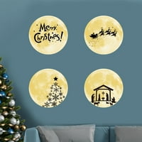 Sjaj u mračnim mjesečevim zidnim naljepnicama vizualizacija svjetlosne naljepnice Božić za djecu ukras spavaće sobe