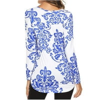Anuirheih Classic casual bluze za žene Ljeto jesen Lagano lagano dugi rukav V-izrezni tuničke majice