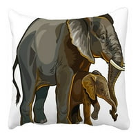 Afrički slon Majko sa jastukom sa jastukom od jastuka sa jastukom jastuk za poklopca dve strane za kauč