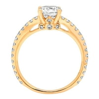 1.51ct okrugli rez bijeli safir 18k žuti zlatni godišnjički zaručnički prsten veličine 5