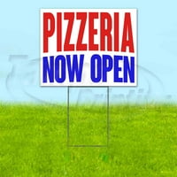 Pizzeria sada Otvoreni dvorišni znak, uključuje metalni stup