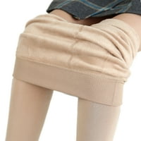 Glookwis ženske nogavice Fleece obložene rastezanje donjeg rublja dno elastične stručni sportski termalni dugi Johns Solid Boja Workout Sive m