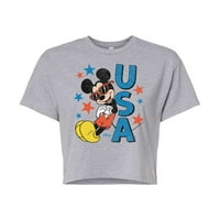 Disney - Americana - Mickey Sunčane naočale SAD - Juniori obrezana pamučna majica