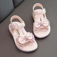 Sandale za mališane otvorene nožne cipele za gledanje vjenčanja Rhinestone Bow Princess jednostavne