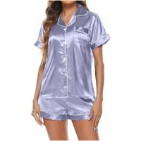 Charella Womens Silk Satin pidžama Postavite dvodijelni salon za spavanje sa zaslona za spavanje Purple_e, m