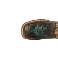 Ferrini Womens Aztec vezene četvorne cipele sa trgama Mid Calf niska peta 1-2