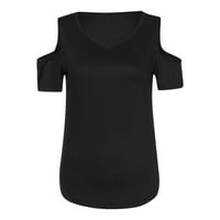 Majice za žene Ljeto Ležerne prilike Casual majica Slatko hladno rame Cvjetni ispis Off-ramena kratki rukav V-izrez V-izrez TOP majica Top bluza