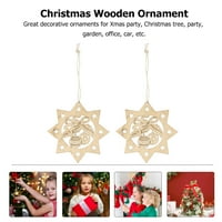 Božićni drveni ukras Božićni drveni ukrasi Xmas Tree Viseće oznake Bell Star Privjesak užad