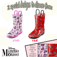Disney Minnie Mouse Girls Red PVC Rainboots - Jednostavna ručka - veličina malog djeteta