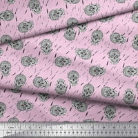 Soimoi ružičasta pamučna kambrska tkanina umjetnička lubanja štampana tkanina sa dvorištem širom