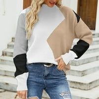 Ženski džemperi zimski jesenski i zimski džemperi sa kontrastnim okruglim vratom