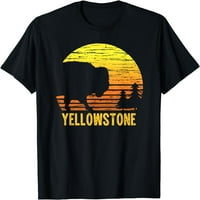 Žene Vintage Yellowstone National Park Retro Travel Gift Majica Casual Top Black Tee