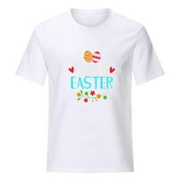 Jeashchat Uskršnja majica za žene Uskršnji zečji zečji jaje print modni ženski kratki rukav ljeto tiskani
