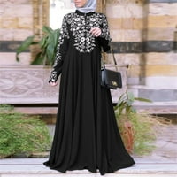 Miayilima Crne casual haljine za žene Arapske kaftane Abaya Maxi Women Stitchhing Jilbab haljina Dress