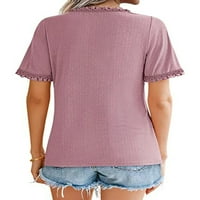 Colisha dame majica kratki rukav ljetni vrhovi V izrez T majica Comfy Beach Solic Color Tunic bluza