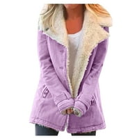 Ženski kardigan jakne kaputi zimski pad plus veličine topli kompozitni plushbutton revers Outwear casual