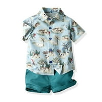 Dječaci odjeća cvjetni kratki rukovi Tors Shorts Baby Kids Fashion Lijepa jednostavna kućna habanje Dječiji dan na otvorenom