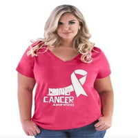 - Ženska majica Plus veličine V-izrez, do veličine - rak pluća