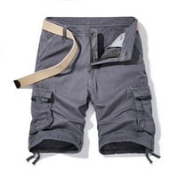 Amidoa Horce za vježbanje za muškarce Regularni fit solidni kopče patentni patentni kratke hlače Multi džepovi Sportske alatne kratke hlače