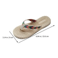 Rosarivae Pair Casual Flip-Flops Beach Ljetne imitacije Slamska ravna papuče za žene