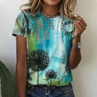 Trendi grafičke majice za žene Ljeto kratki rukav casual o vrat majice Labavi fit maslačak tiskanje