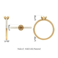 Minimalni prsten obećanja sa akvamarinom i dijamanom za žene - marš rođenja prstena, sterling srebrna, SAD 12.00